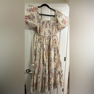 GAP Love Shack Fancy Floral Maxi Dress with Puff Sleeves